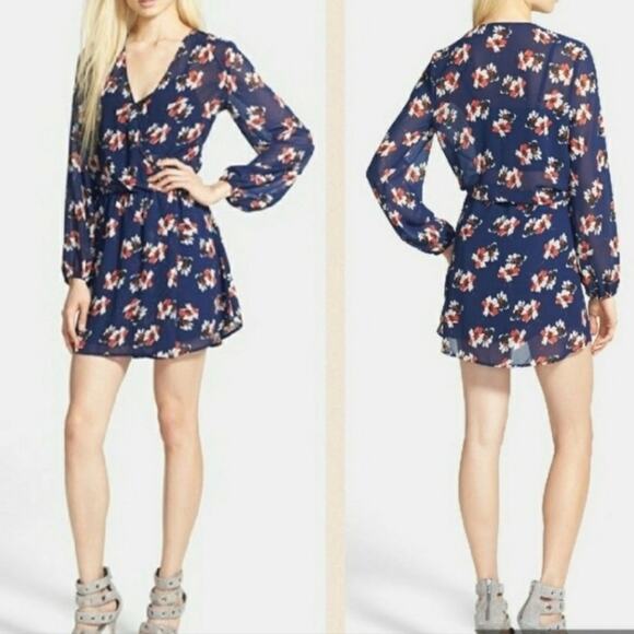 WAYF | Floral Wrap Semi Sheer Dress Size S - Picture 1 of 13